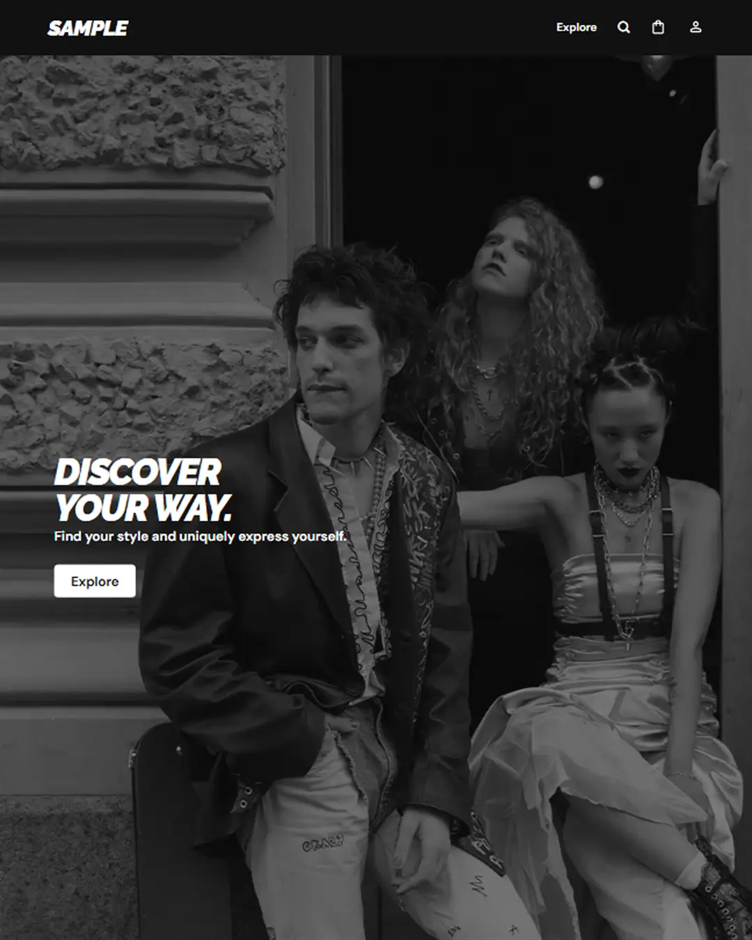 Sample homepage design with full-screen hero cover and header for Flatsome theme